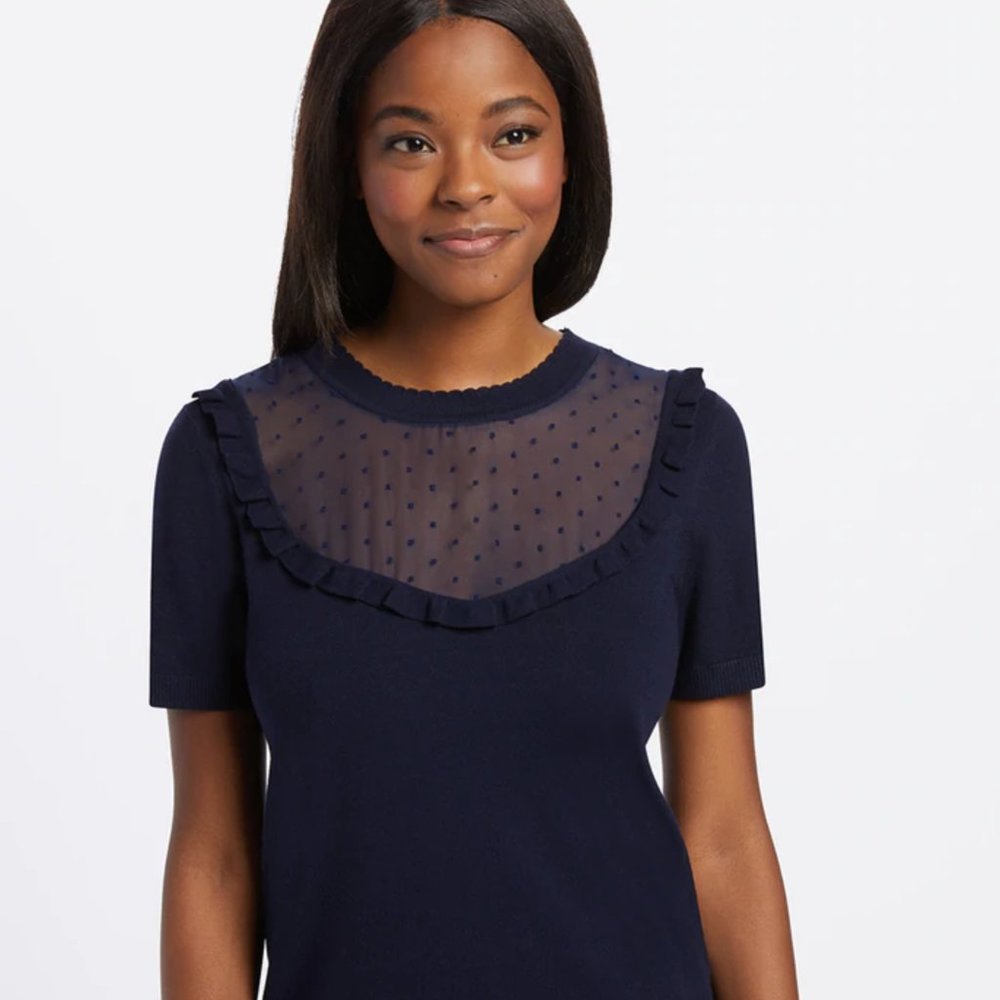 FINAL DISCOUNT: Draper James Sheer Yoke Top NWT